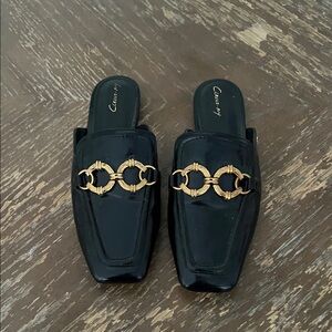 Circus by Sam Edelman Black Mules with Gold Detailing